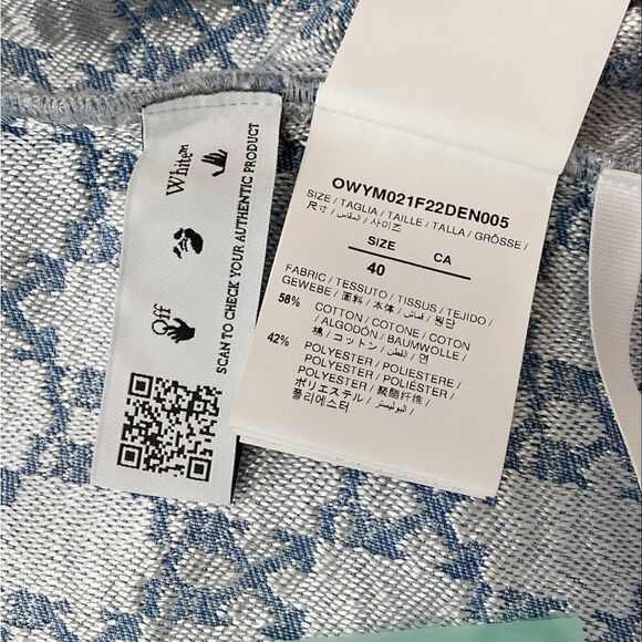 Off-White Monogram Twist Long Sleeve Denim Minidress size 40/ US size 6 - Picture 11 of 16